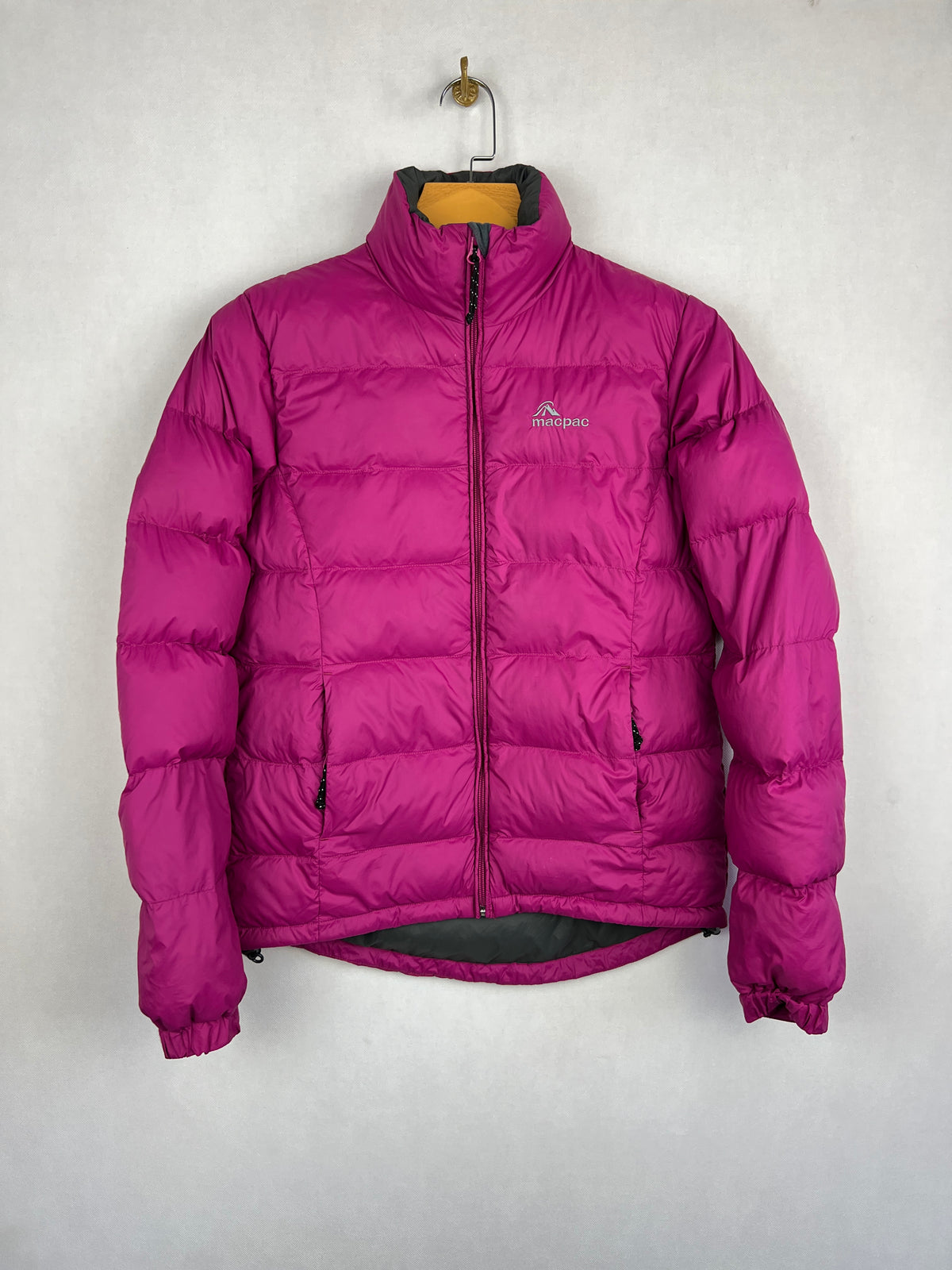 Macpac Duck Down Puffer Jacket – Magenta Pink & Grey