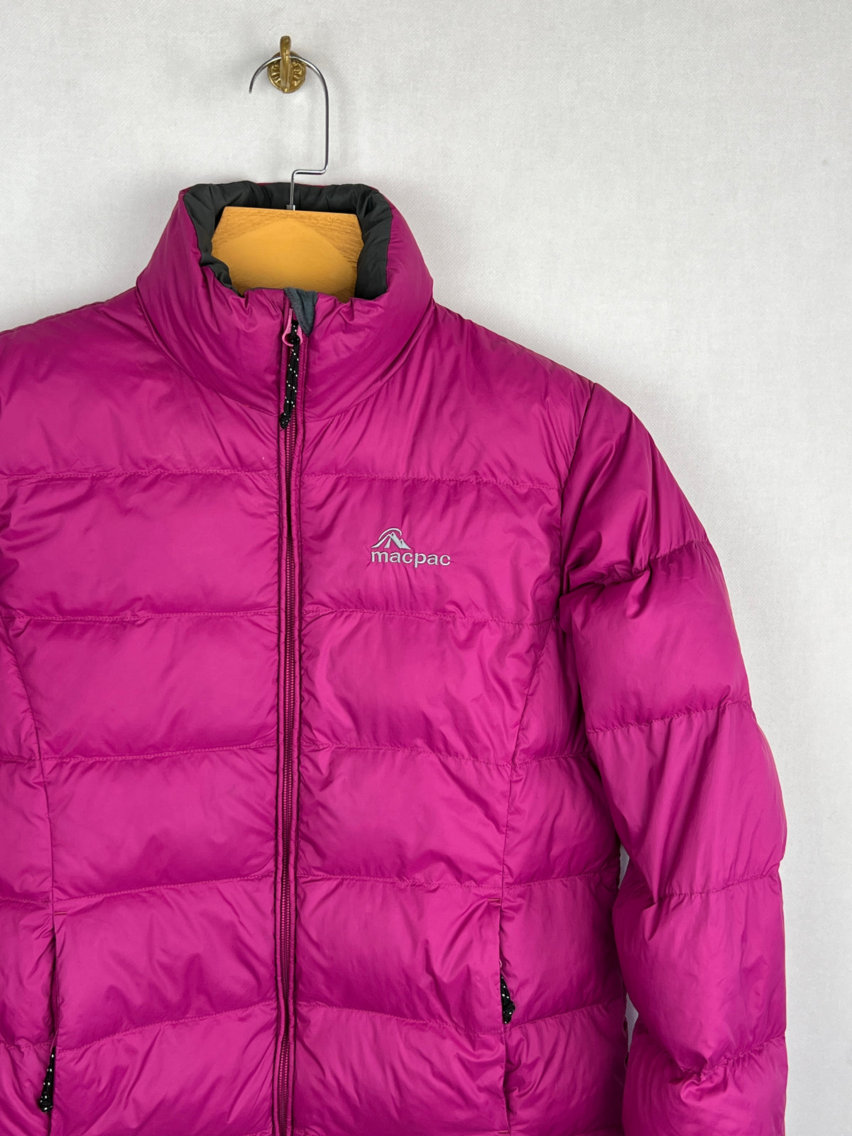 Macpac Duck Down Puffer Jacket – Magenta Pink & Grey