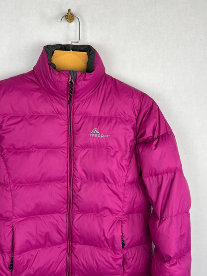 Macpac Duck Down Puffer Jacket – Magenta Pink & Grey