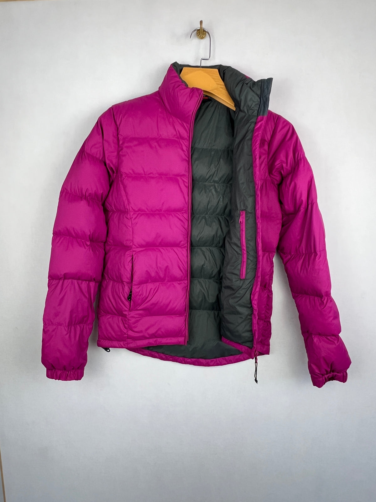 Macpac Duck Down Puffer Jacket – Magenta Pink & Grey