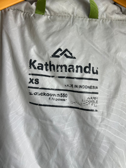Kathmandu Pertex 550 Fill Duck Down Hooded Jacket – Navy Blue & Grey