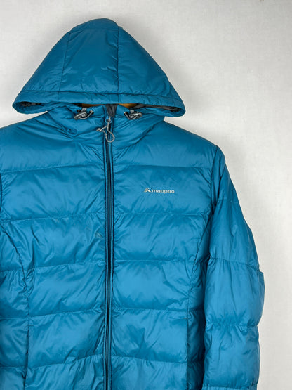Macpac Halo Hooded Duck Down Jacket – Teal Blue & Grey