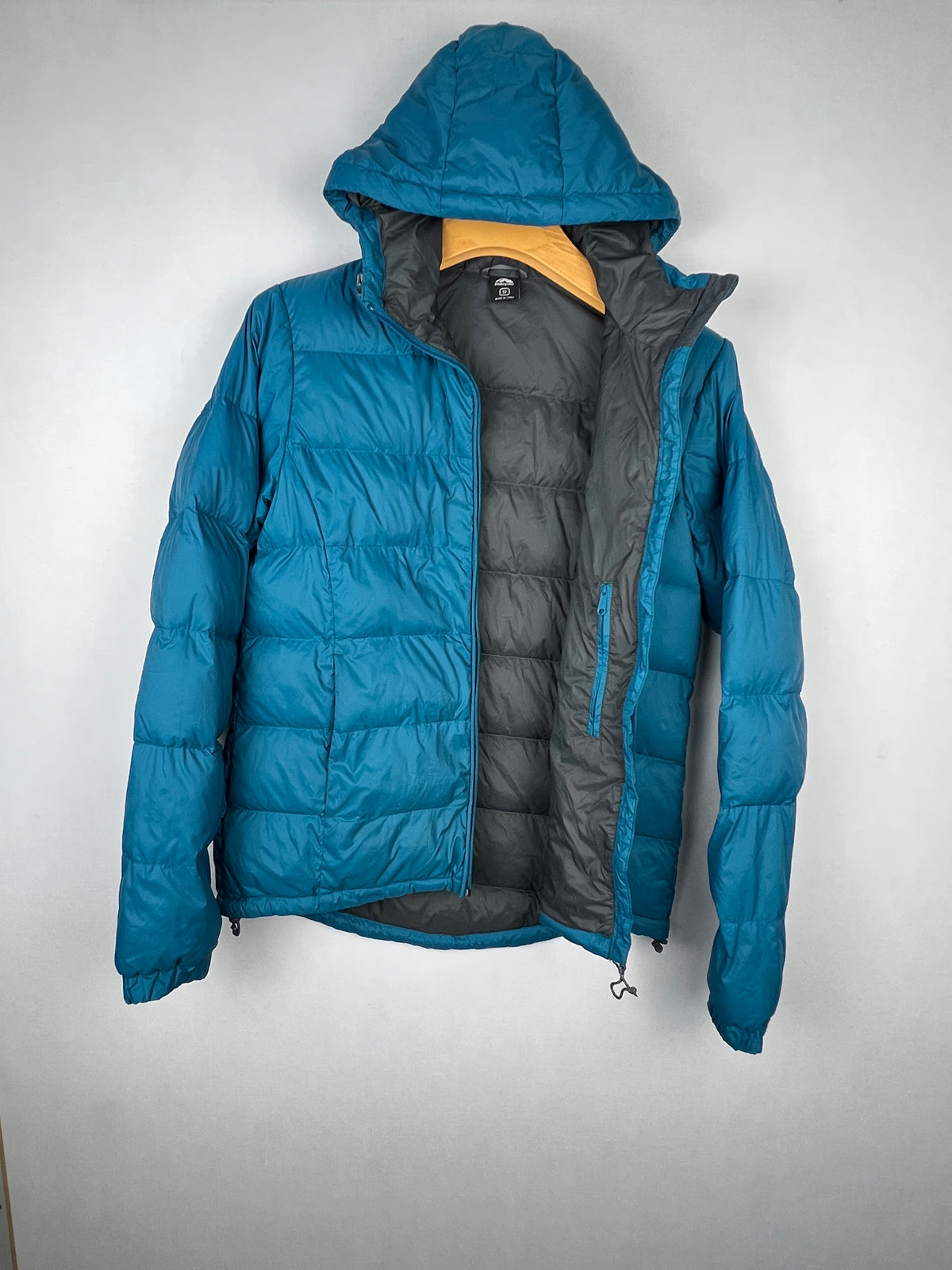 Macpac Halo Hooded Duck Down Jacket – Teal Blue & Grey