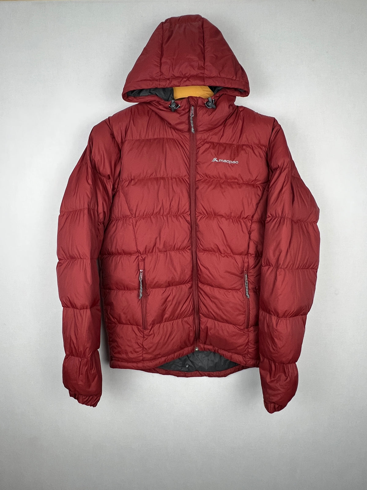 Macpac Halo Hooded Duck Down Jacket V2 – Maroon Red & Grey