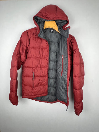 Macpac Halo Hooded Duck Down Jacket V2 – Maroon Red & Grey