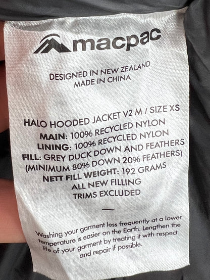 Macpac Halo Hooded Duck Down Jacket V2 – Maroon Red & Grey