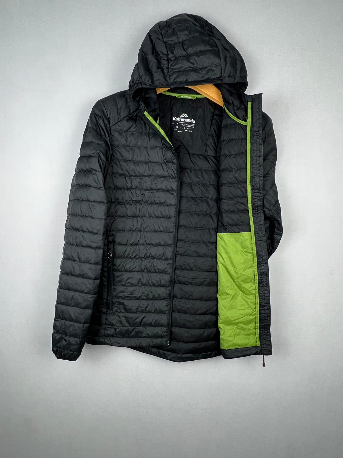 Kathmandu 600 Fill Duck Down Hooded Puffer Jacket – Black