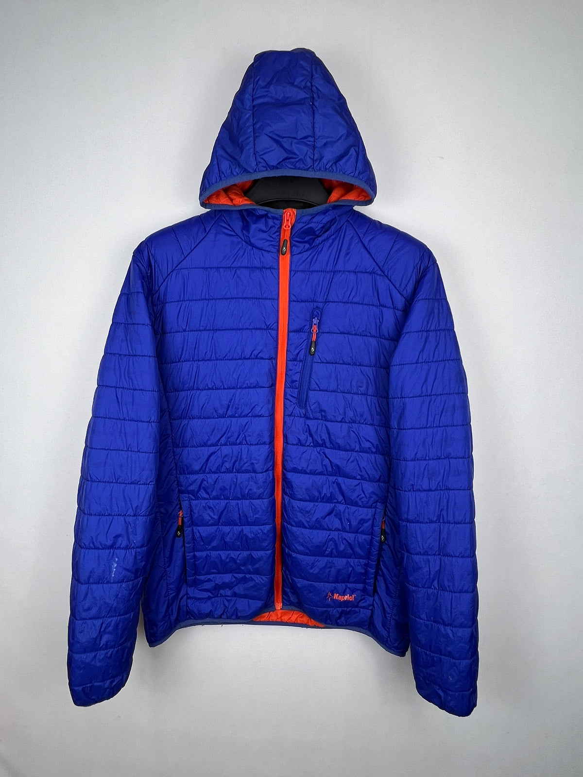 Kapriol Hooded Puffer Jacket – Royal Blue/Orange