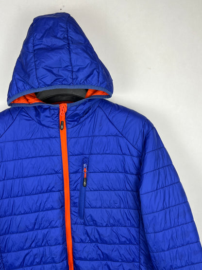 Kapriol Hooded Puffer Jacket – Royal Blue/Orange