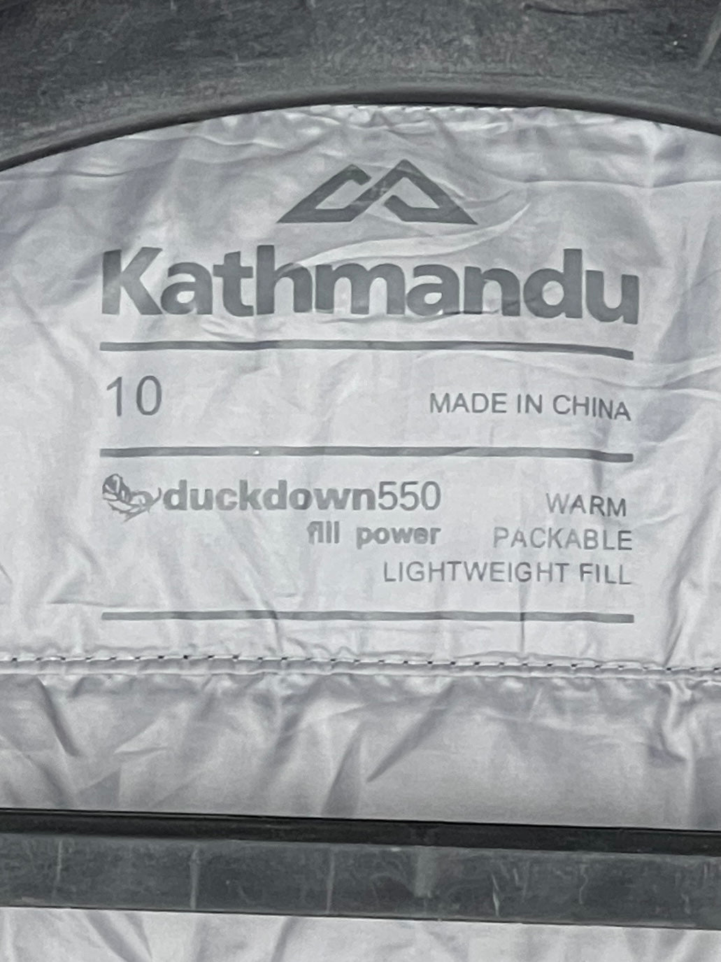 Kathmandu 550 Fill Duck Down Slim Puffer Jacket – Black & Grey
