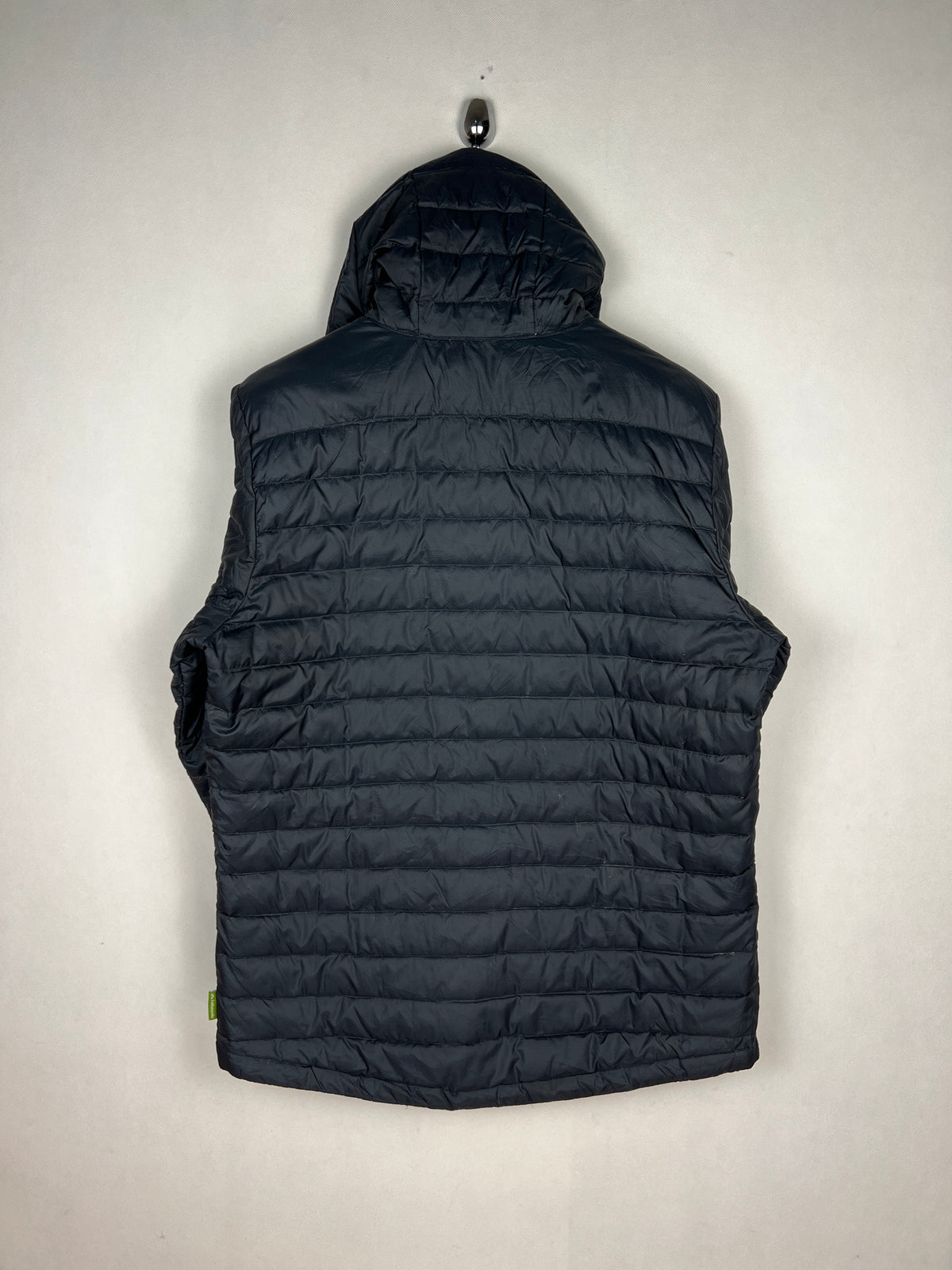 Kathmandu 550 Fill Duck Down Hooded Puffer Jacket – Black & Lime Green