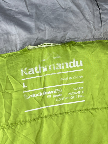 Kathmandu 550 Fill Duck Down Hooded Puffer Jacket – Black & Lime Green