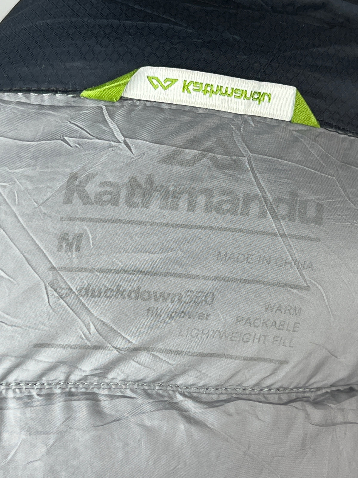 Kathmandu 550 Fill Duck Down Puffer Jacket – Black & Grey
