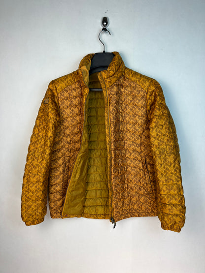 K2 Technical Outdoor Down Puffer Jacket – Mustard Geometric Print