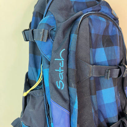 Satch Pack School Backpack - Blue Crush Checkered Pattern | 30L