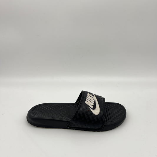 Nike Benassi JDI Slide Sandals in Black & White