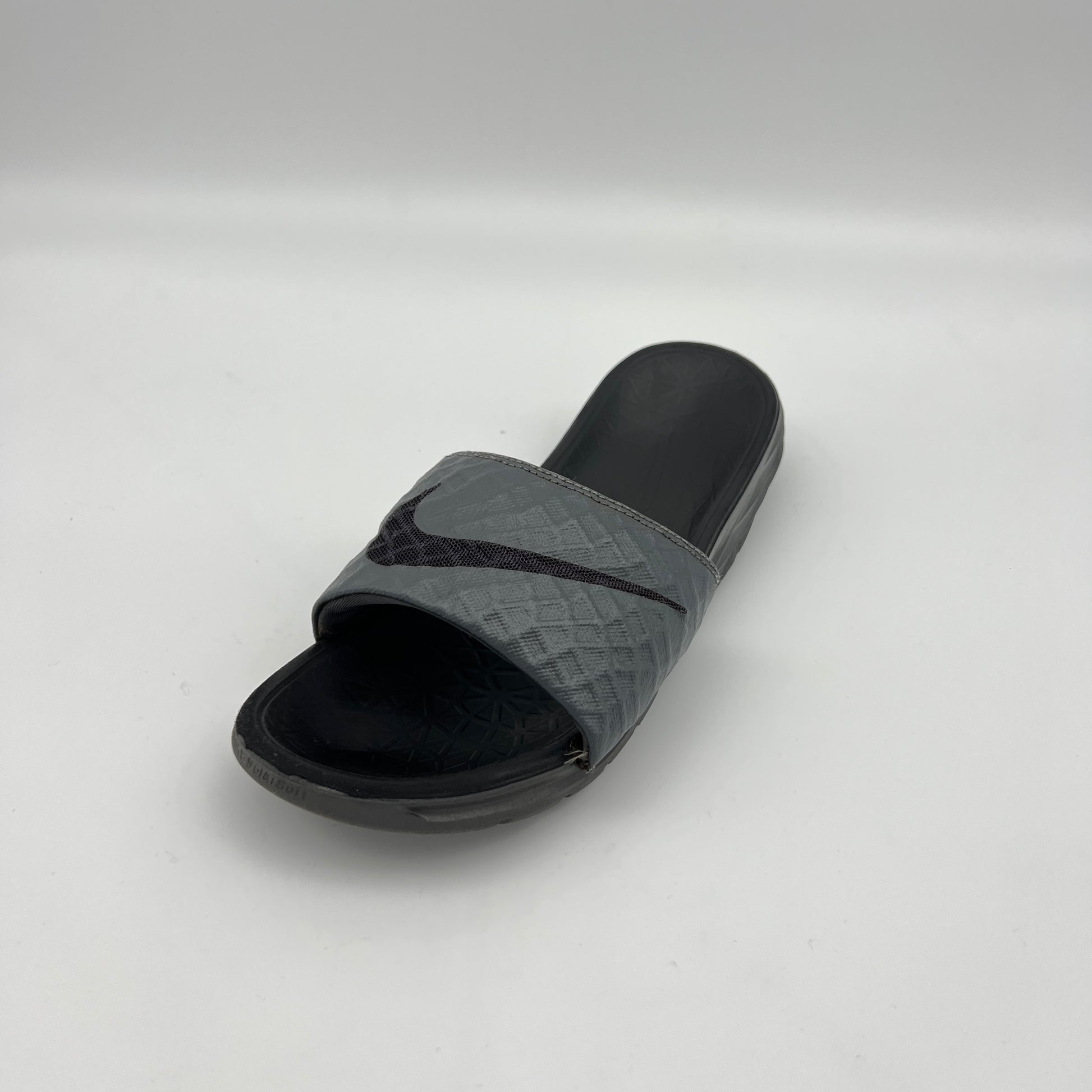 Gray slide sandal on a white background