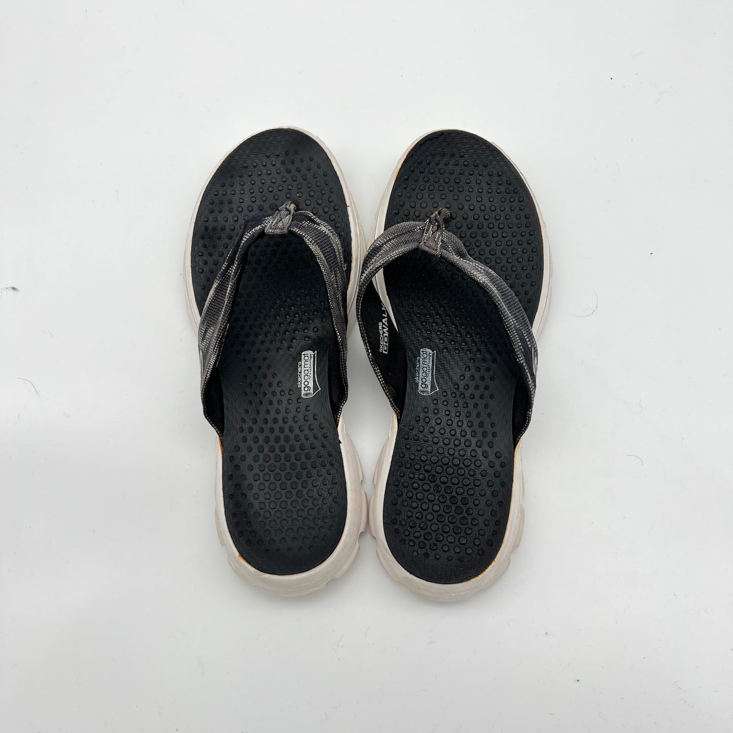 Skechers GOwalk 3 Flip Flop Sandals in Black/Grey