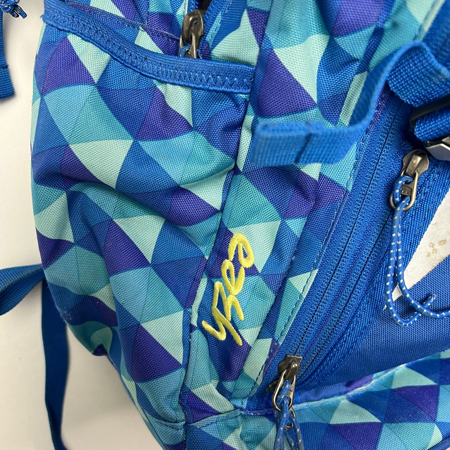 Take It Easy Blue Geometric School Backpack