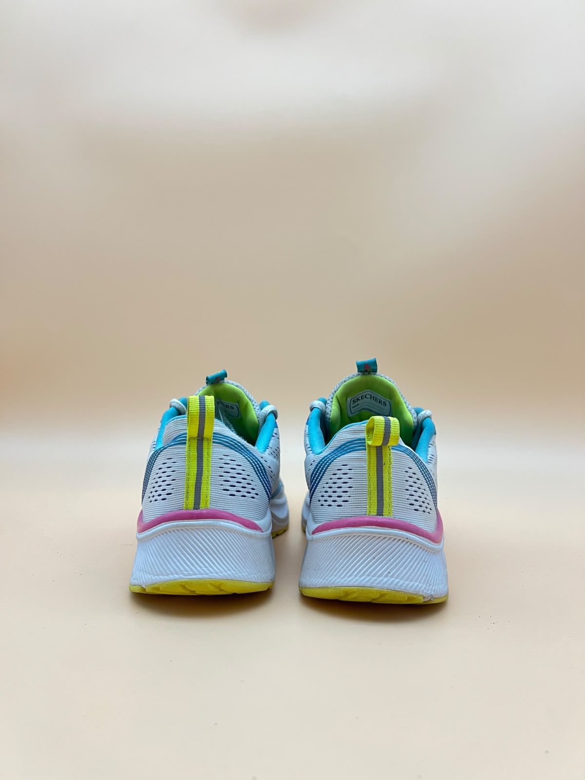 Skechers Women's Running Shoe - Turquoise/Pink/Yellow