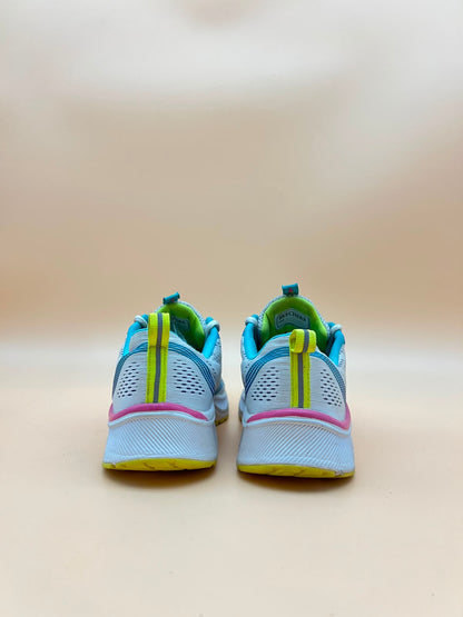 Skechers Women's Running Shoe - Turquoise/Pink/Yellow