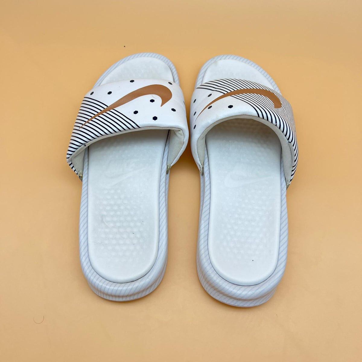 Nike Benassi JDI Print Women's Slide - White/Black Stripe