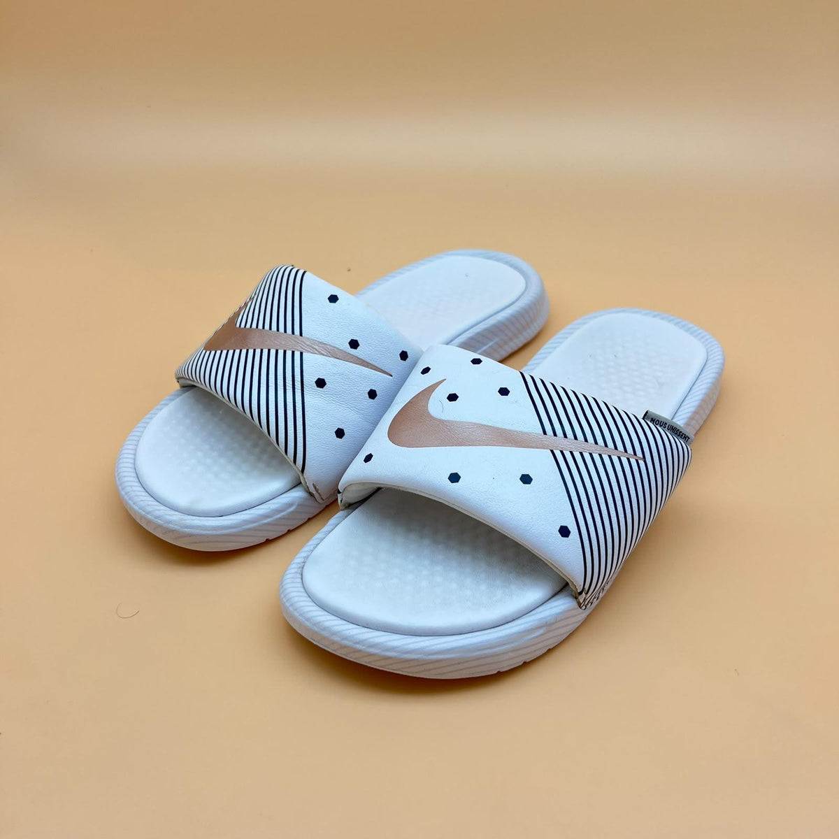 Nike Benassi JDI Print Women's Slide - White/Black Stripe