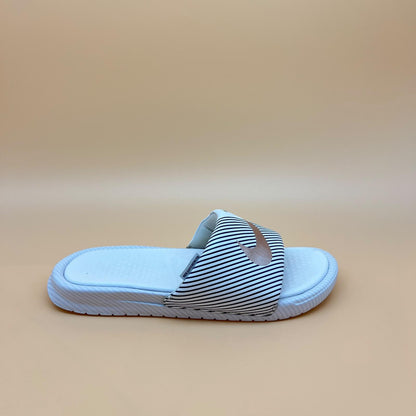 Nike Benassi JDI Print Women's Slide - White/Black Stripe