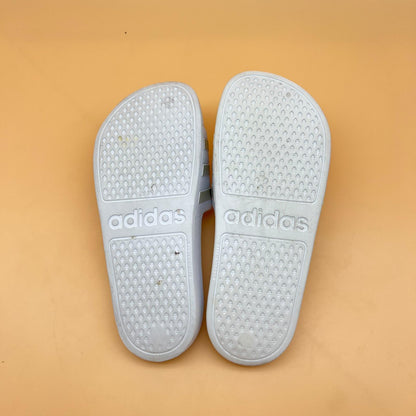 Adidas Adilette Aqua Slides - White/Metallic Gold