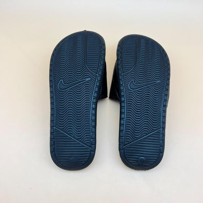 Nike Benassi JDI Slides - Black/Metallic Silver