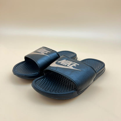 Nike Benassi JDI Slides - Black/Metallic Silver