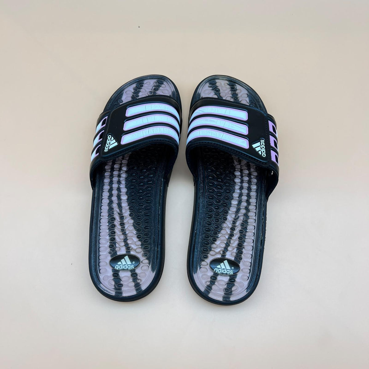 Adidas Adissage Slides - Black/Lilac