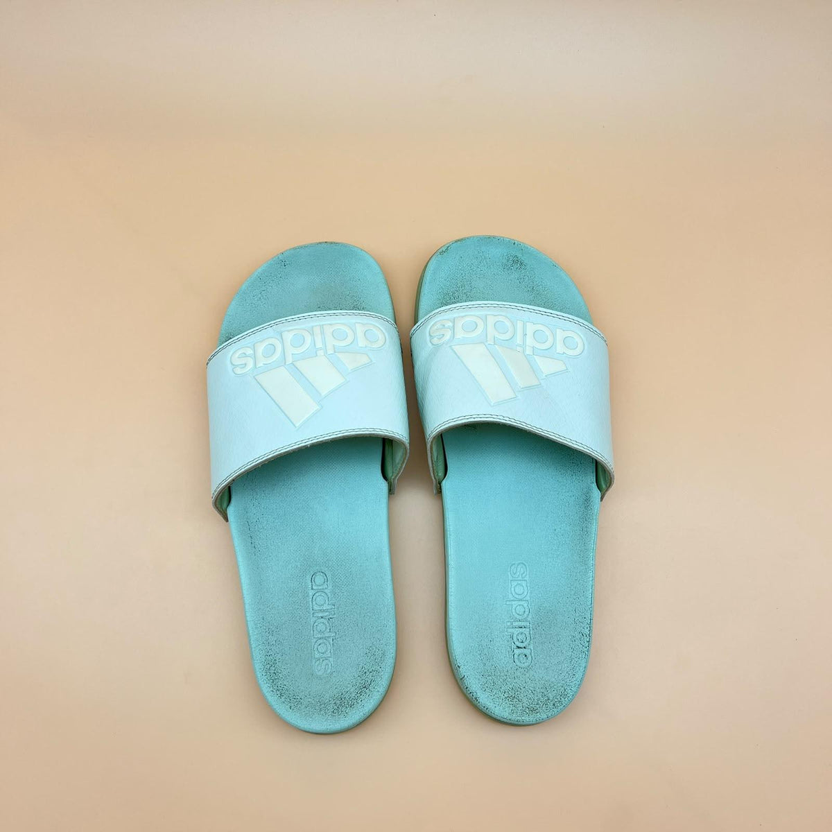 Adidas Adilette Comfort Slides - Mint/White