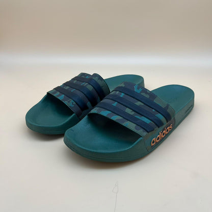 Adidas Adilette Comfort Camo Slides - Teal