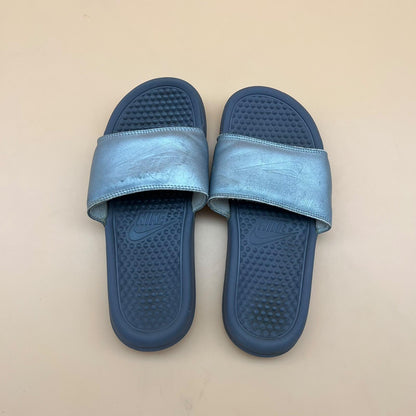 Nike Benassi Metallic Slides - Blue