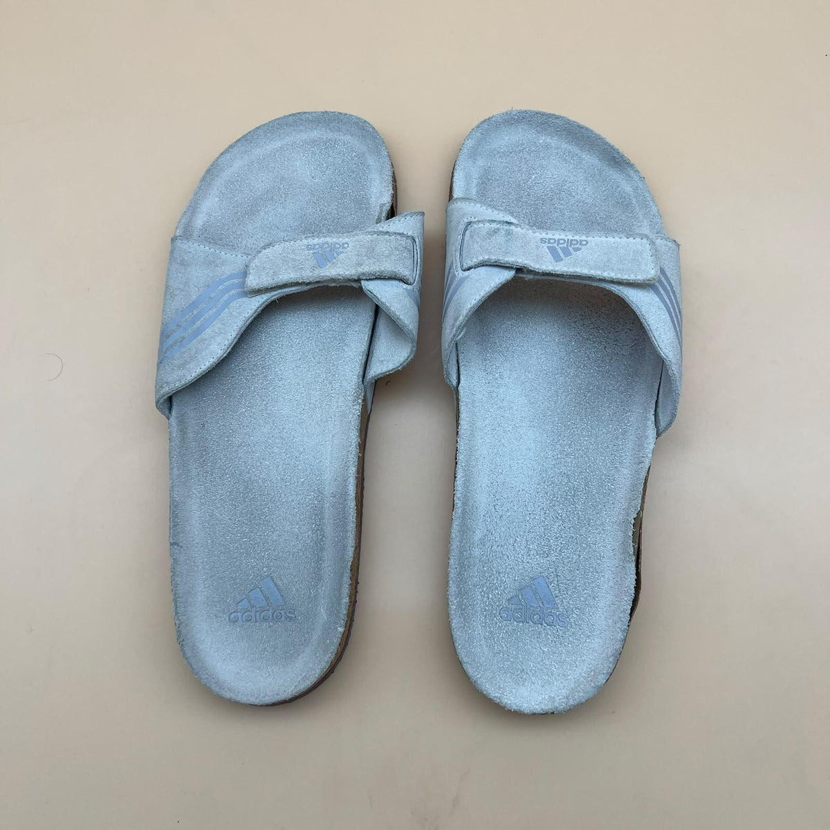 Adidas Cork Slides - Light Blue