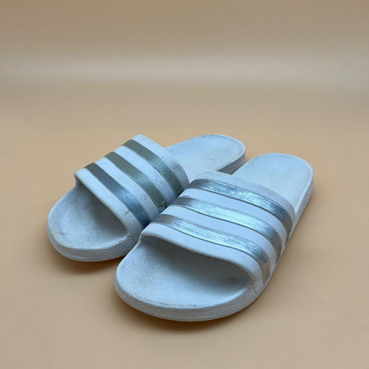 Adidas Adilette Aqua Slides - White/Grey
