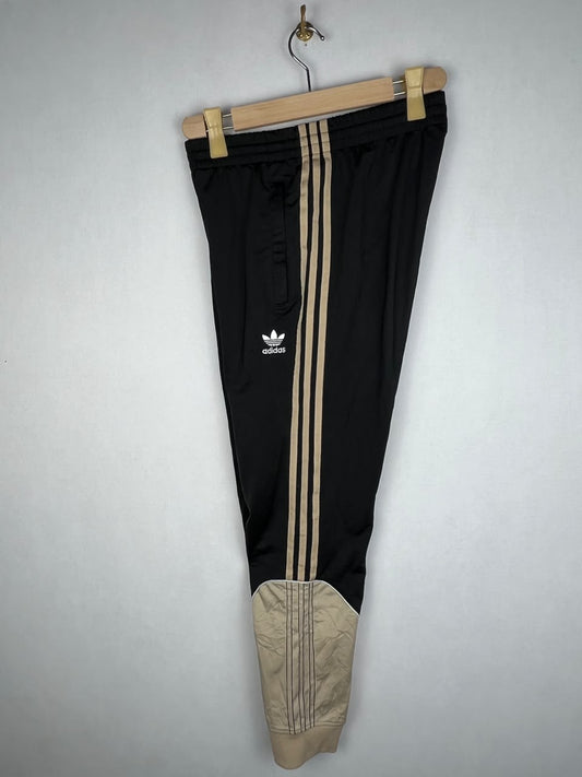 Adidas Originals Men's Black Beige 3-Stripes Colorblock Cuffed Track Pants