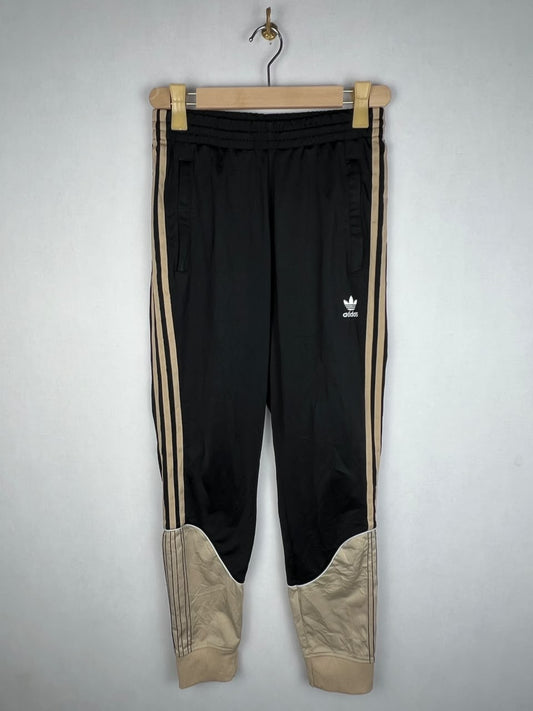 Adidas Originals Men's Black Beige 3-Stripes Colorblock Cuffed Track Pants