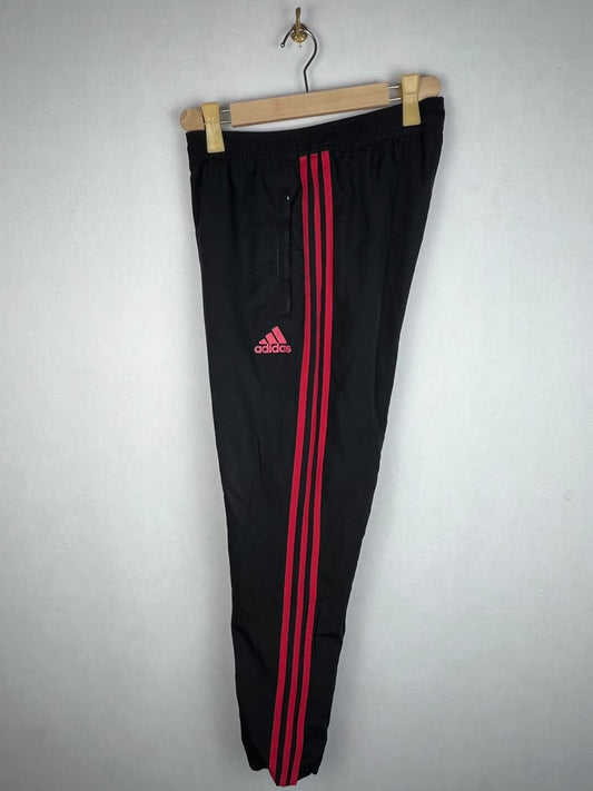 Adidas Manchester United Men's Black Red 3-Stripes Woven Track Pants