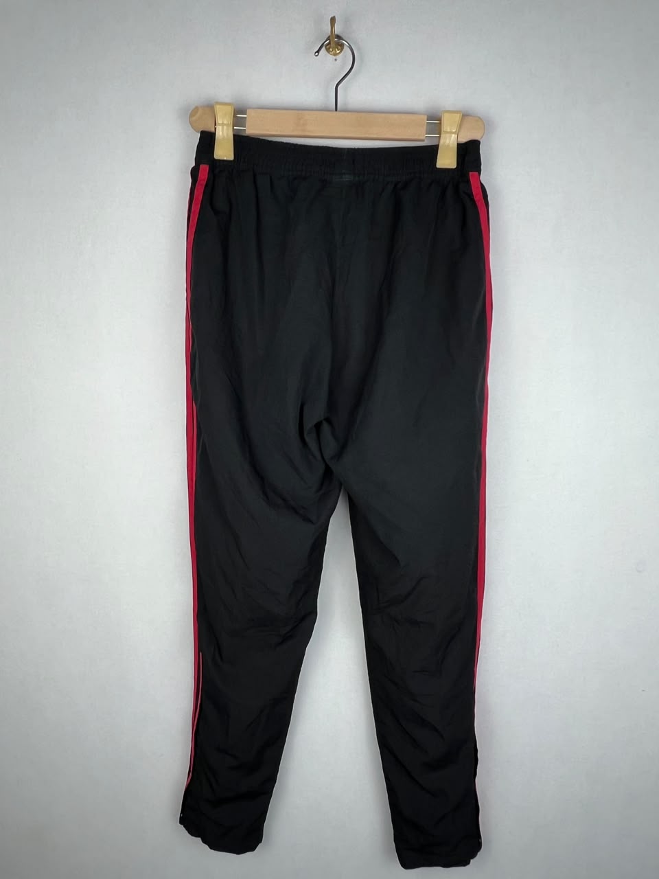 Adidas Manchester United Men's Black Red 3-Stripes Woven Track Pants