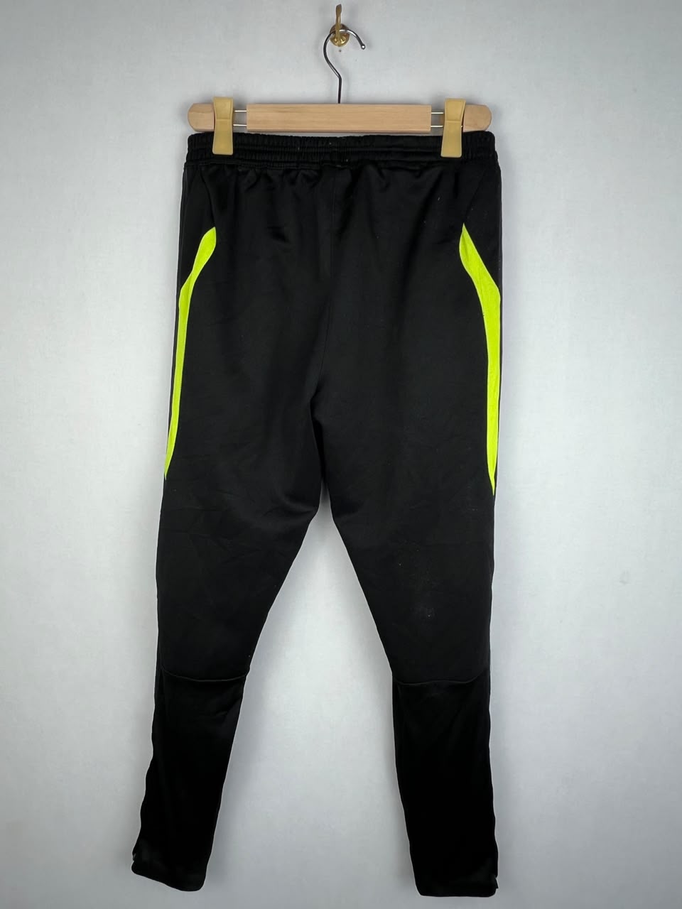 Adidas Men's Black Solar Yellow Panel 3-Stripes Training Track Pants