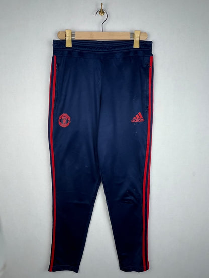 Adidas Manchester United Men's Navy Blue Red 3-Stripes Training Track Pants