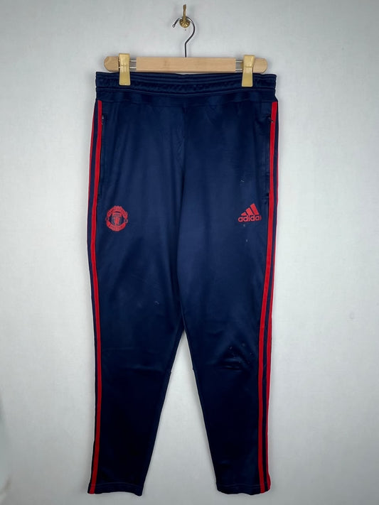 Adidas Manchester United Men's Navy Blue Red 3-Stripes Training Track Pants