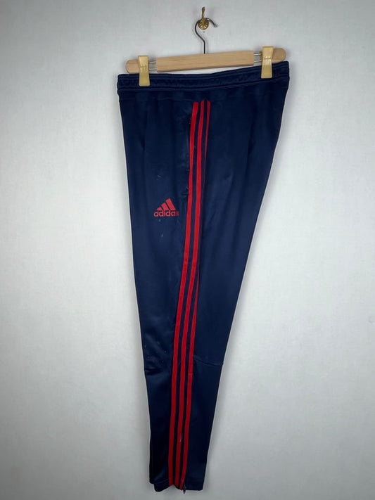 Adidas Manchester United Men's Navy Blue Red 3-Stripes Training Track Pants