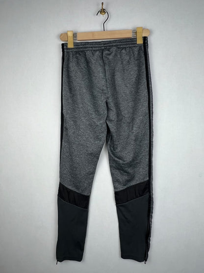 Adidas Dark Grey Heather Black 3-Stripes Training Track Pants