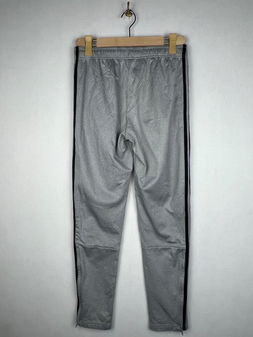 Adidas Grey Heather Black 3-Stripes Training Track Pants