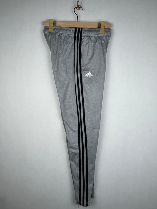 Adidas Grey Heather Black 3-Stripes Training Track Pants