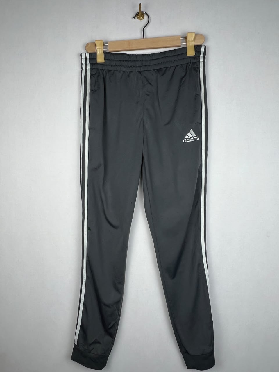 Adidas Primegreen Dark Grey White 3-Stripes Cuffed Jogger Track Pants