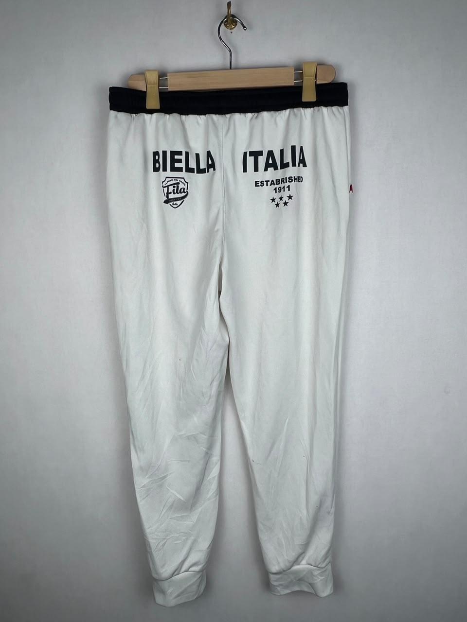 Fila Men's White Black Cuffed Jogger Track Pants